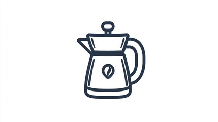 Obraz premium Modern teapot outline illustration