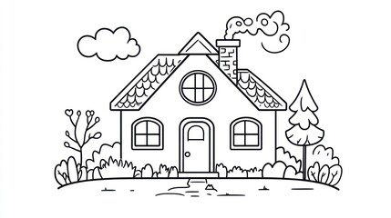 Fototapeta premium Simple house illustration
