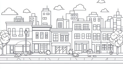 Simple cityscape outline illustration