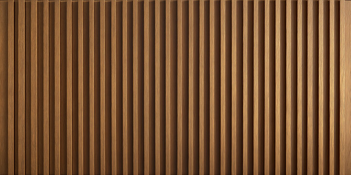 Vertical fluted walnut wood panel texture with matte finish and clean lines.
