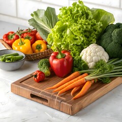 Food background with assortment of fresh organic vegetables




