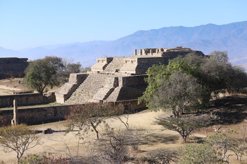 Mexico Mayan city ruins in Monte Alban near Oaxaca