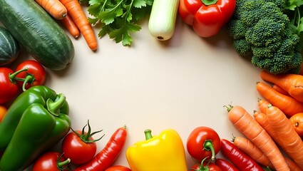 Food background with assortment of fresh organic vegetables




