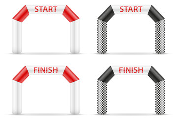 start finish inflatable line gates for sport game cartoon stock vector illustration vector illustration isolated on white background