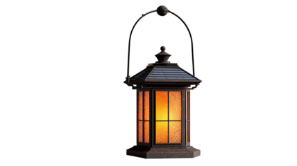 Solar powered garden lantern outdoor decorative lighting eco friendly energy saving lamp night illumination backyard patio decor isolated on white background