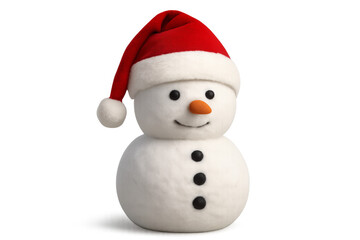 Smiling snowman wearing christmas hat on transparent background