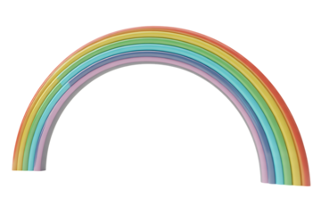 Vibrant rainbow arching upwards, symbolizing hope and positivity for creative design elements