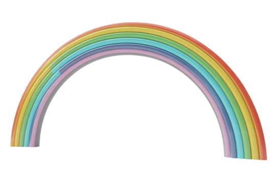 Vibrant rainbow arching upwards, symbolizing hope and positivity for creative design elements