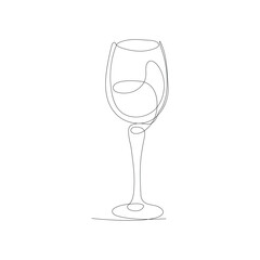 Empty wine and champagne glasses on white background