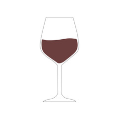 Glass of red wine isolated on white background for celebration and luxury dining