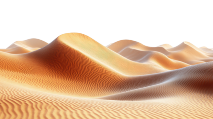 a desert Sand dunes landscape isolated on white transparent background