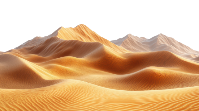 A desert nature sand landscape isolated on white transparent background - Powered by Adobe