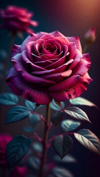 red rose on black background