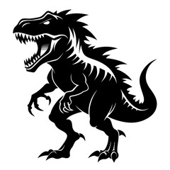Fierce silhouette tyrannosaurus rex vector illustration scalable icon vector