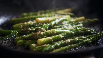 grilling fresh green asparagus - Powered by Adobe