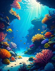 Underwater coral reef scene (1)