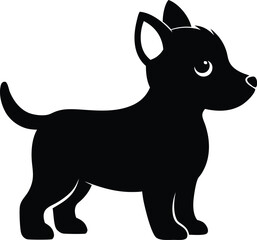 Vector Silhouette of a Puppy - Black Dog Icon for Pet-Related Design