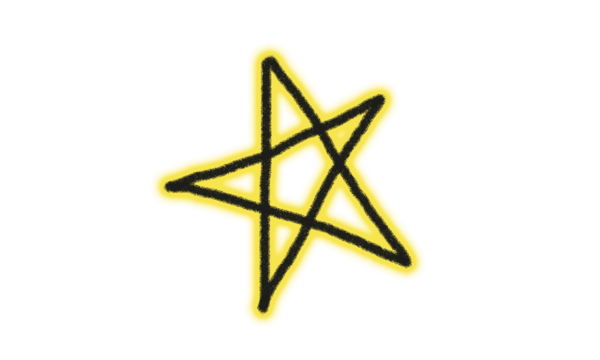 Yellow Hand-drawn Star PNG, Doodle Star Illustration, Transparent Background, Cute Star Clipart