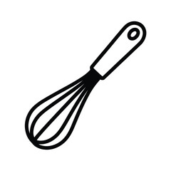 Simple hand drawn outline of a kitchen whisk