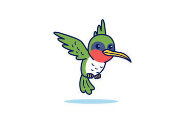 Hummingbird Landing Cartoon