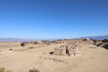 Mexico Mayan city ruins in Monte Alban near Oaxaca