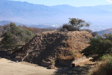 Mexico Mayan city ruins in Monte Alban near Oaxaca