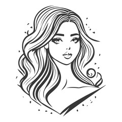 beauty girl illustration grey