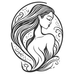 woman beauty mermaid illustration grey