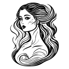 woman beauty mermaid illustration sketch