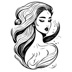 woman beauty mermaid illustration sketch