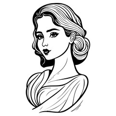 beautiful young woman history month day illustration sketch hand draw