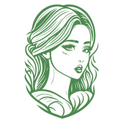 beauty girl illustration green