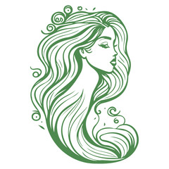 woman beauty mermaid illustration green