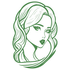 beauty girl illustration green