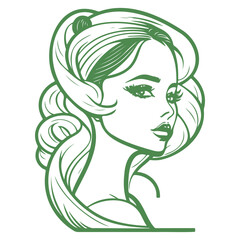 beauty girl illustration green