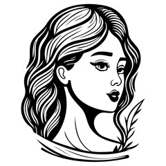 beautiful young woman history month day illustration sketch hand draw