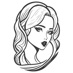 beauty girl illustration grey
