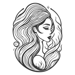 woman beauty mermaid illustration grey