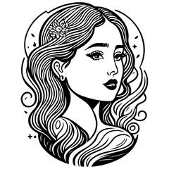 beautiful young woman history month day illustration sketch hand draw