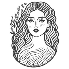 beautiful young woman history month day illustration grey