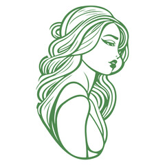 beauty girl illustration green