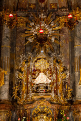 Infant Jesus of Prague statue in Our Lady Victorious Church, Prague, Czechia