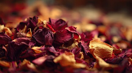 Dried rose petals, close-up
