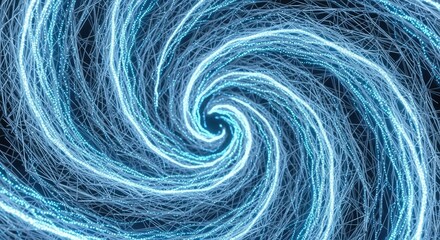 Fototapeta premium Swirling vortex of bright blue light and energy particles