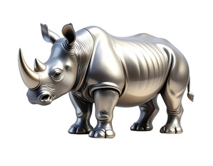  Decorative Rhino Sculpture Figurine Isolated 