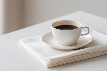 Obraz premium pristine white napkin with corner featured in frame creating clean backdrop