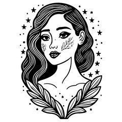 beautiful young woman history month day illustration sketch draw
