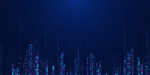 Big data technology background. Motion of digital data flow. Transferring of big data. Artificial Intelligence Quantum Computer, big data, block chain, analysis. Eps10