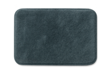 Soft Rectangular Dark Teal Bath Mat on Transparent Background
