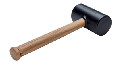 Black rubber mallet construction hand tool heavy hammer equipment carpentry work industrial object illustration isolated on white background